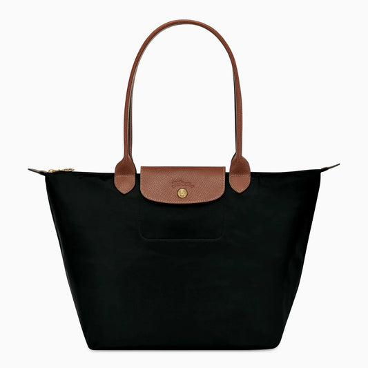 Bolso tote plegable de nailon para mujer en azul marino