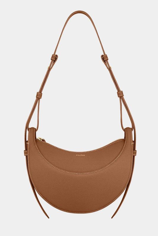 Bolso de mano para mujer con diseño de media luna y cremallera