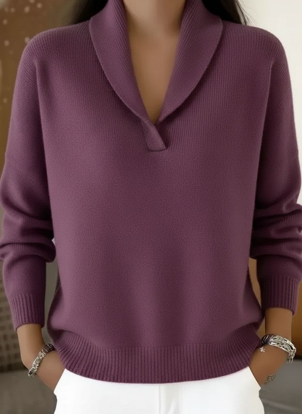 Encarna | Jersey con cuello de pico