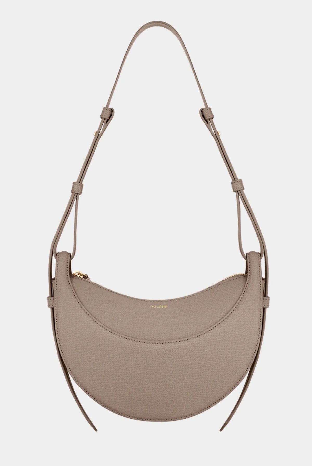 Bolso de mano para mujer con diseño de media luna y cremallera