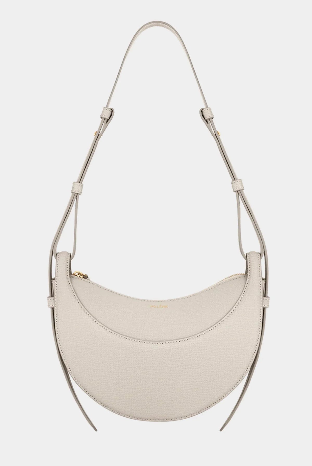 Bolso de mano para mujer con diseño de media luna y cremallera