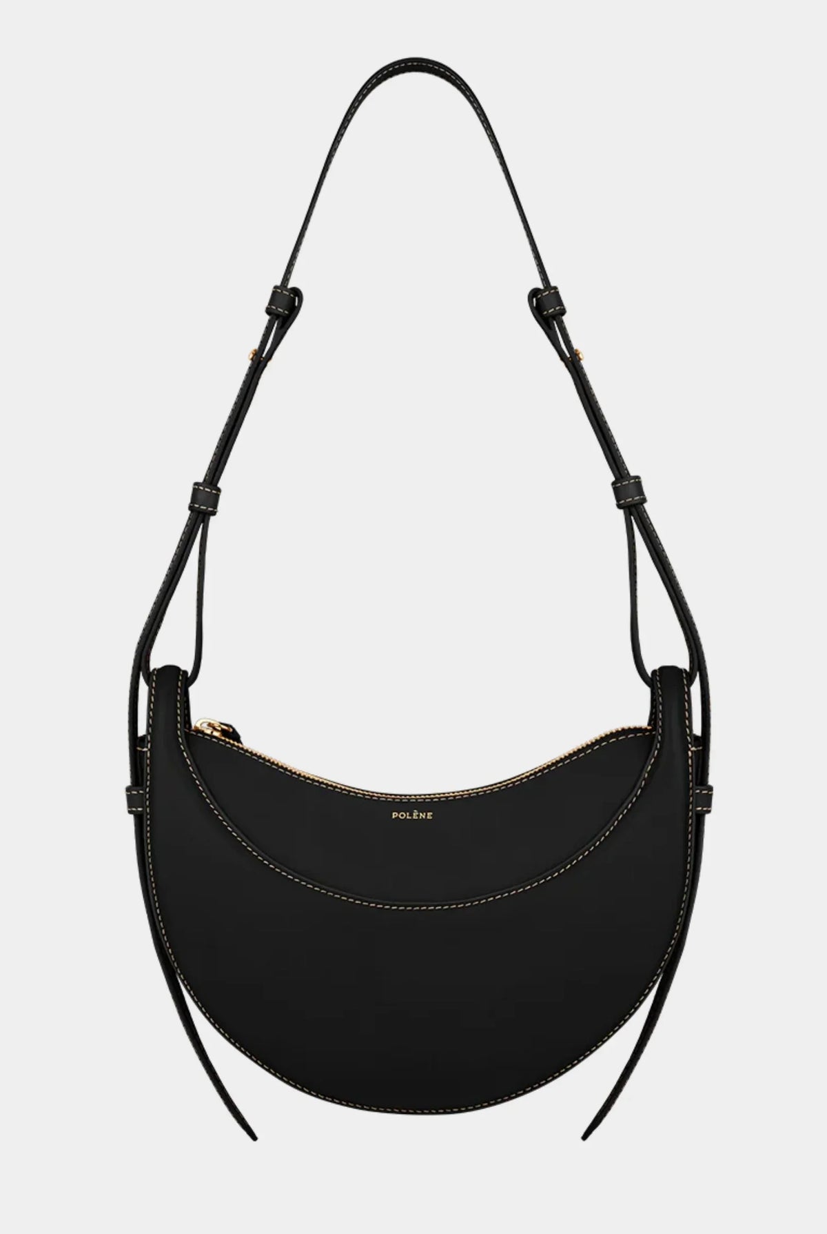 Bolso de mano para mujer con diseño de media luna y cremallera