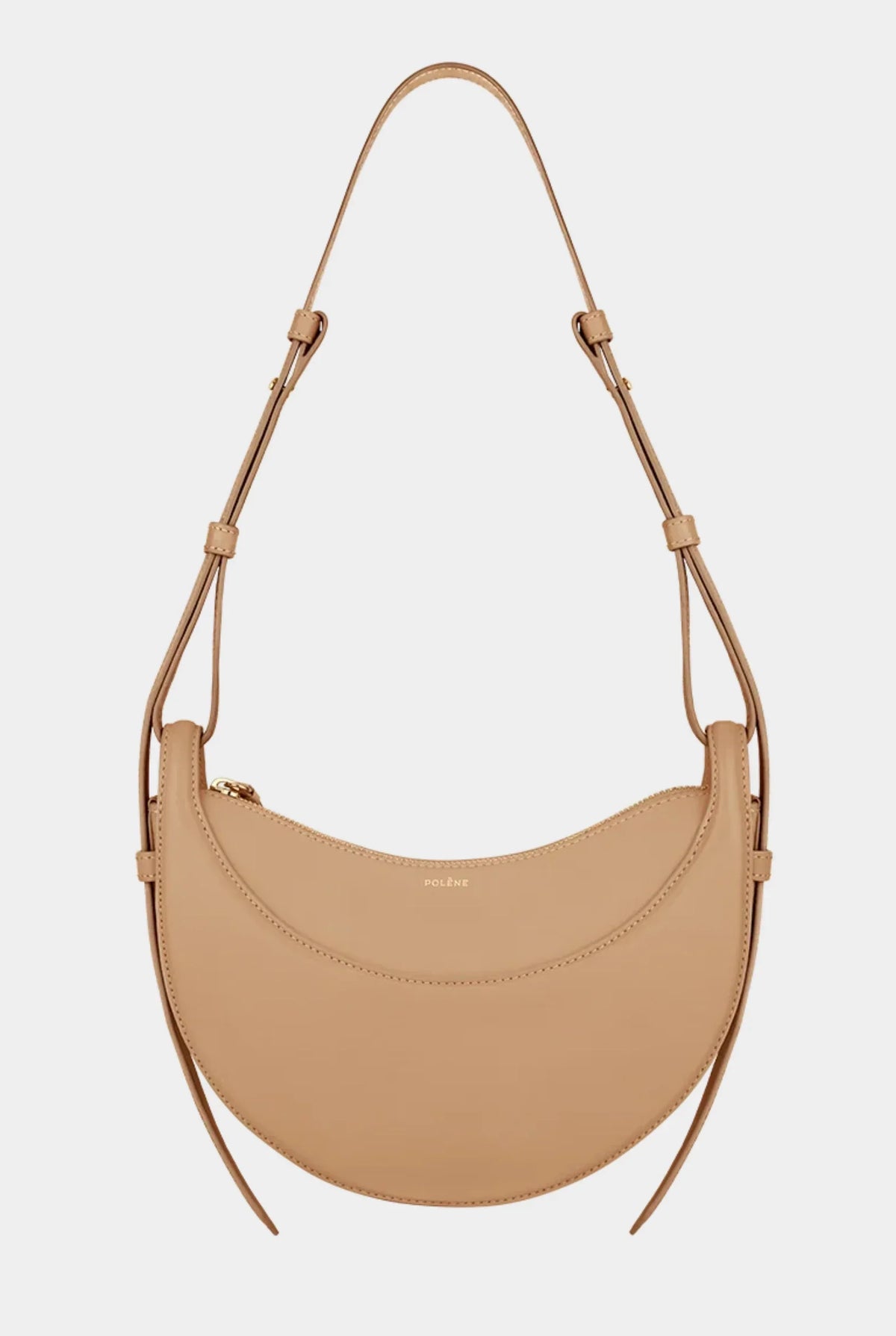 Bolso de mano para mujer con diseño de media luna y cremallera