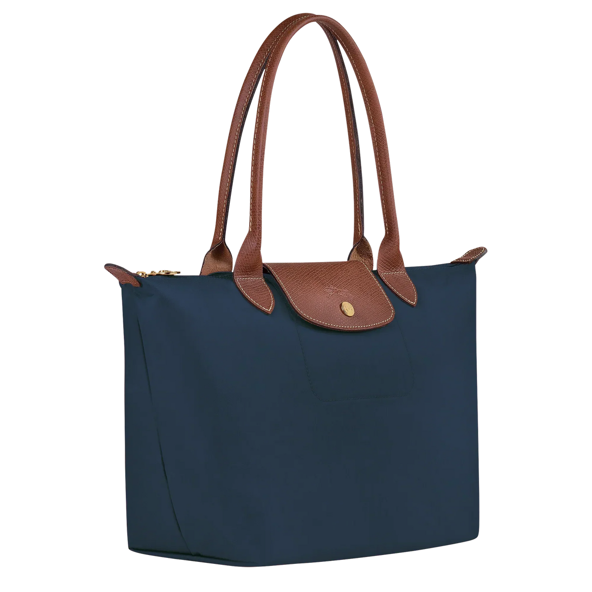Bolso tote plegable de nailon para mujer en azul marino