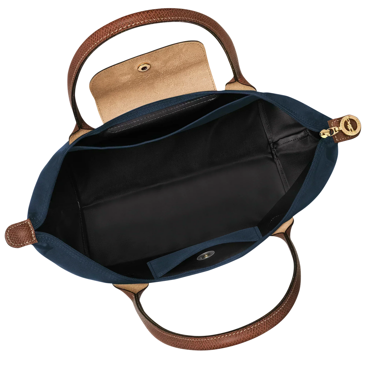 Bolso tote plegable de nailon para mujer en azul marino