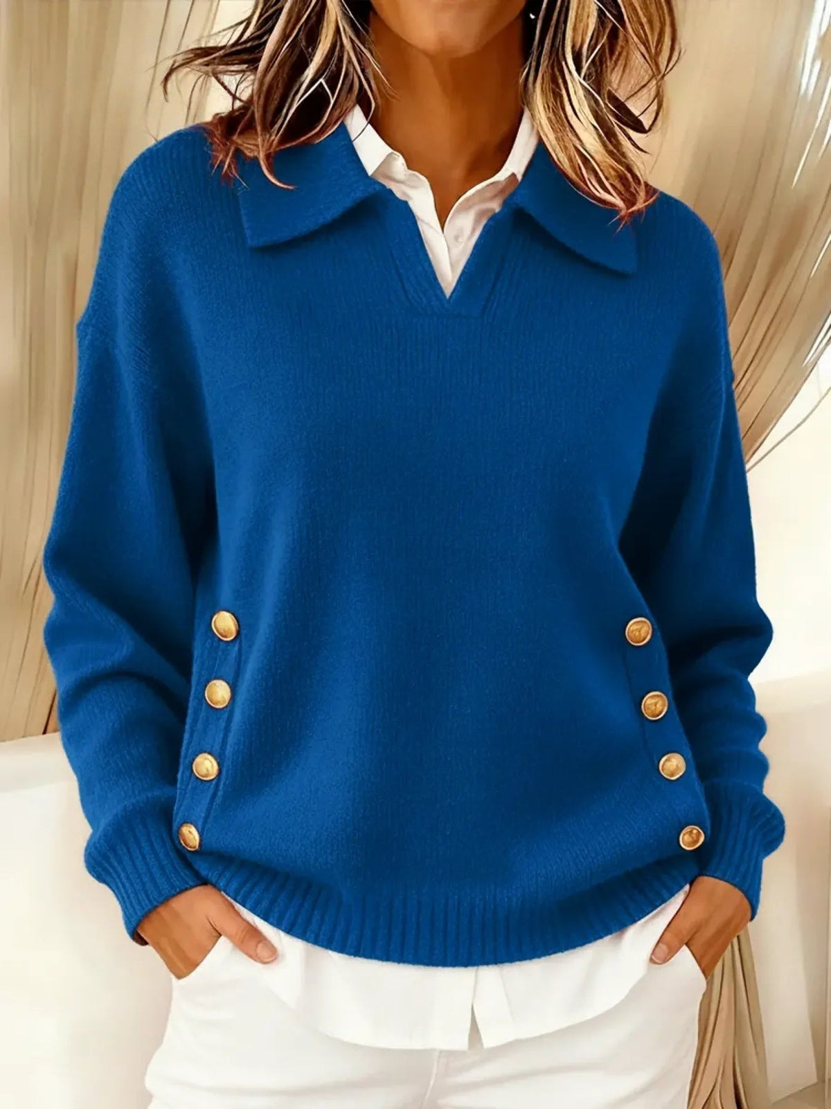 Vicenta | Jersey con cuello polo y botones
